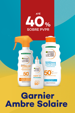 Protetores solares da marca Garnier Ambre Solaire com até 40% de desconto sobre preço de Venda ao Público Recomendado